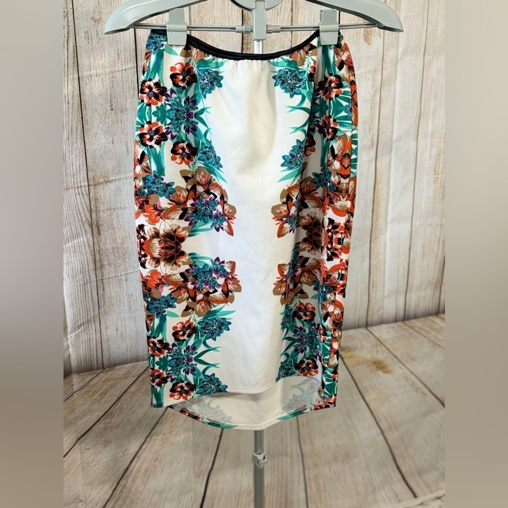 bisou bisou Floral Skirt, Women, Medium Y2K Elastic Waist, tropical​​​